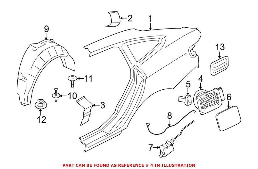 BMW Fuel Filler Housing - Rear 51177278394